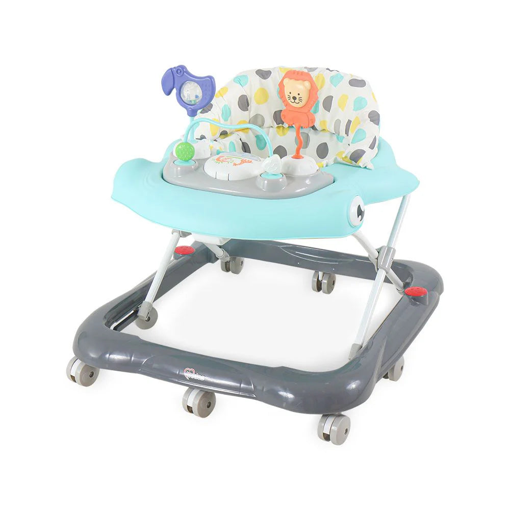 TINNIES BLUE BABY WALKER – PADDED SEAT & TOY TRAY
