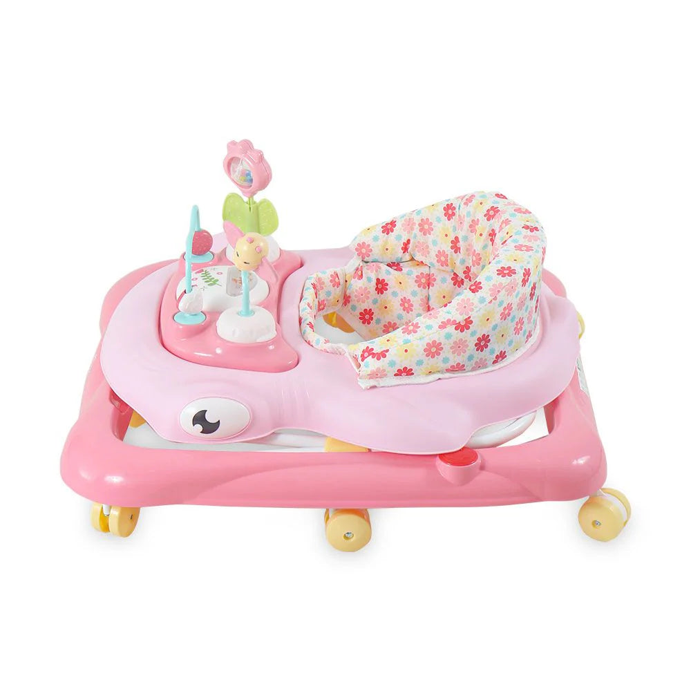 TINNIES PINK BABY WALKER – PADDED SEAT & TOY TRAY