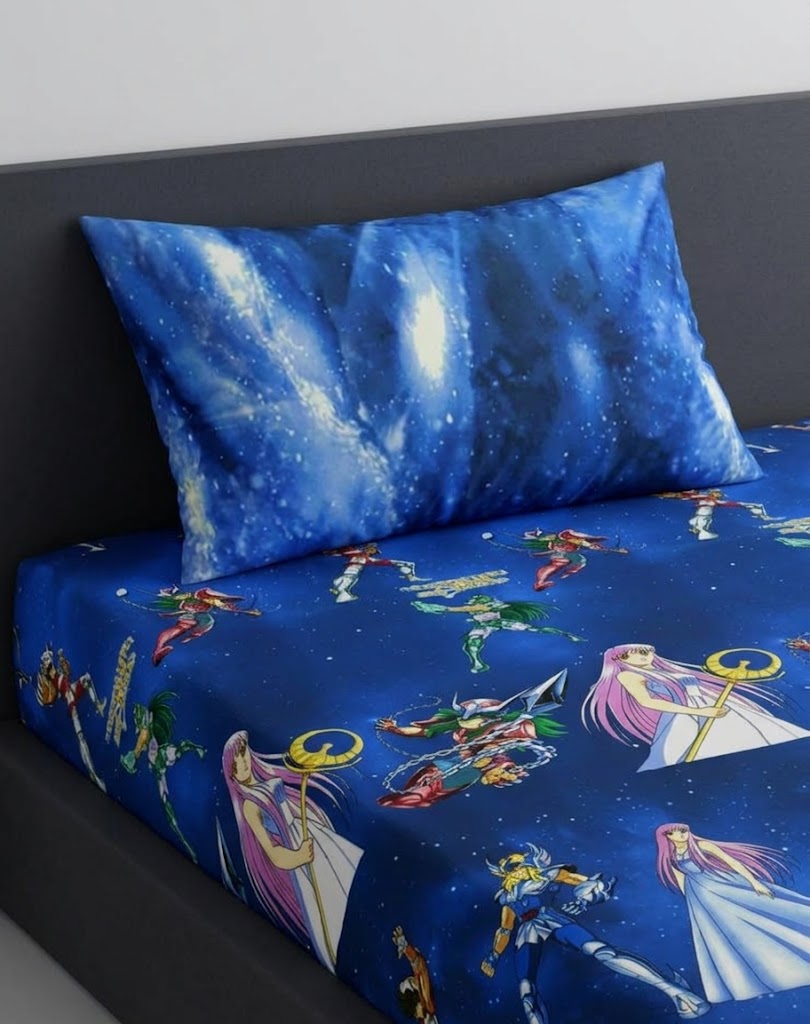 Saint Seiya And Characters Themed kids Cotton Bed Sheet