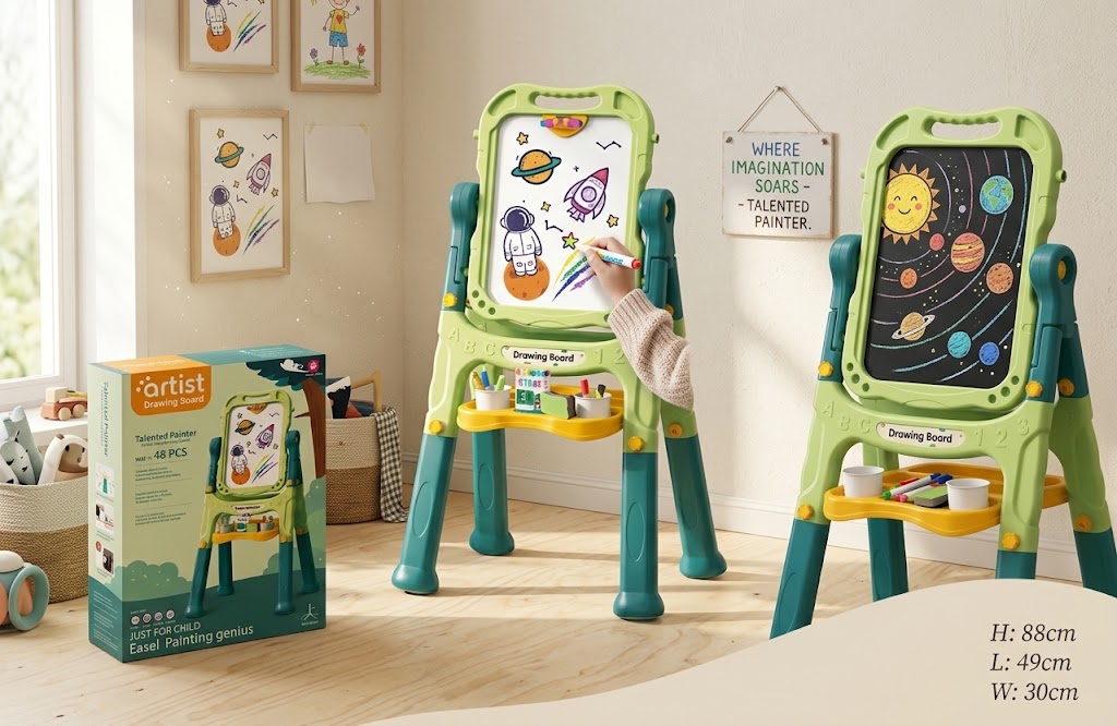Talented Painter Double-Faced Artist Drawing Board Easel (48 PCS)