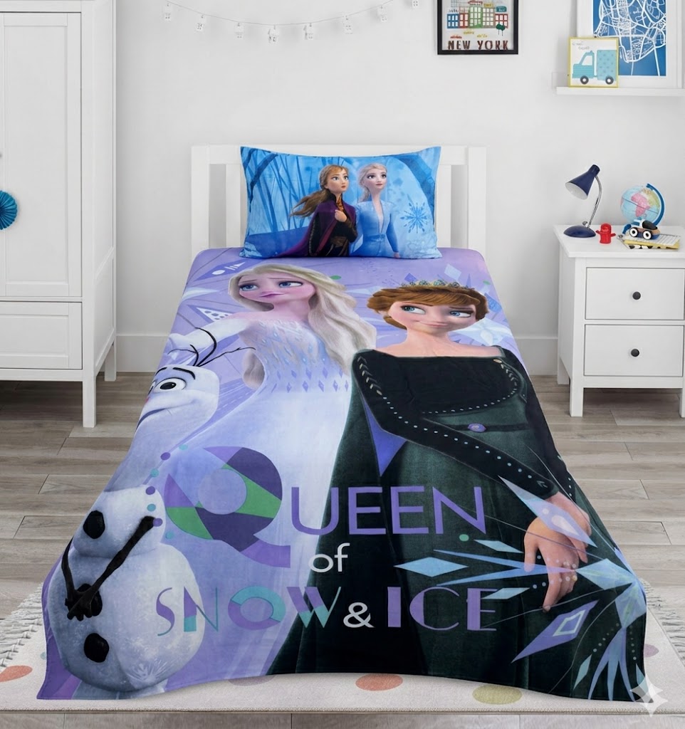 Queen of Sonw Kids  Cotton Bed Sheet