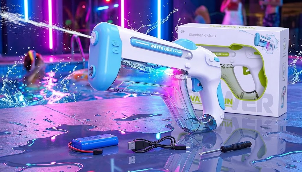 Power Electric Water Gun – Automatic Multiple-Shot Blaster with Rechargeable Battery