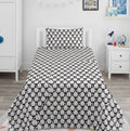 cartoon penguins in black, white Cotton Bed Sheet