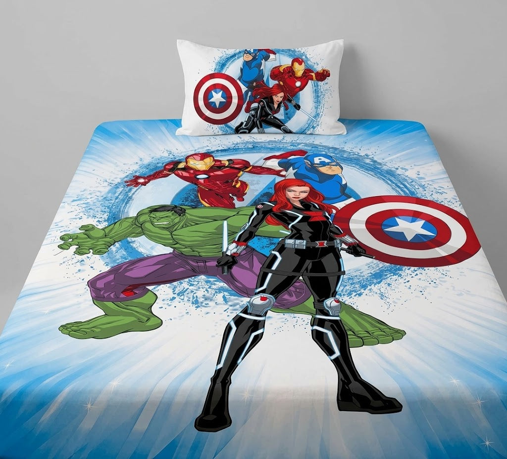 Marvel Avengers Superhero Themed kids Cotton Bed Sheet