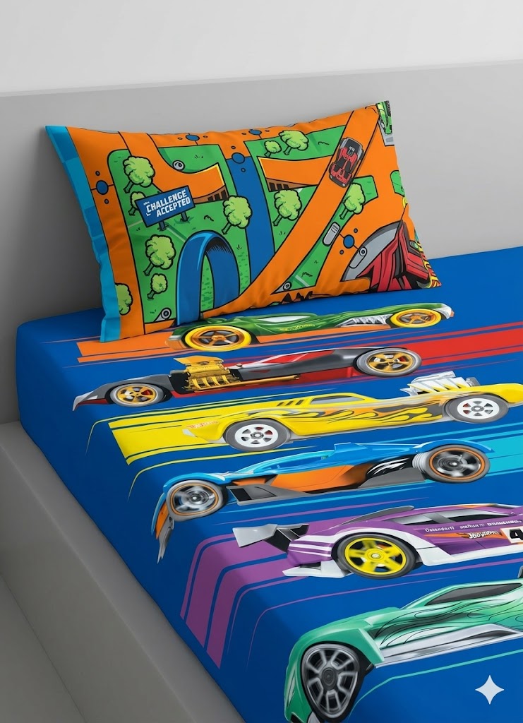 Hot Wheels Kids Cotton Bed Sheet