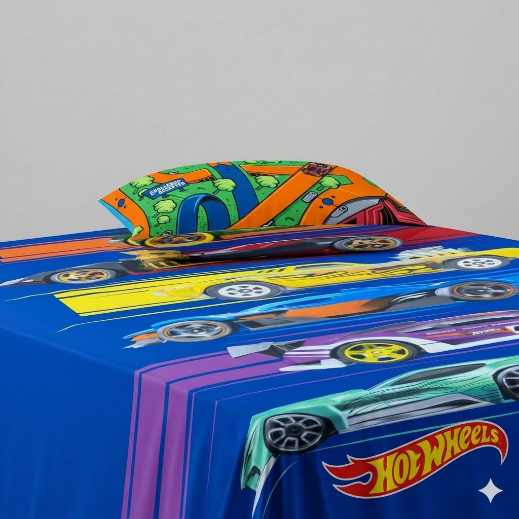 Hot Wheels Kids Cotton Bed Sheet
