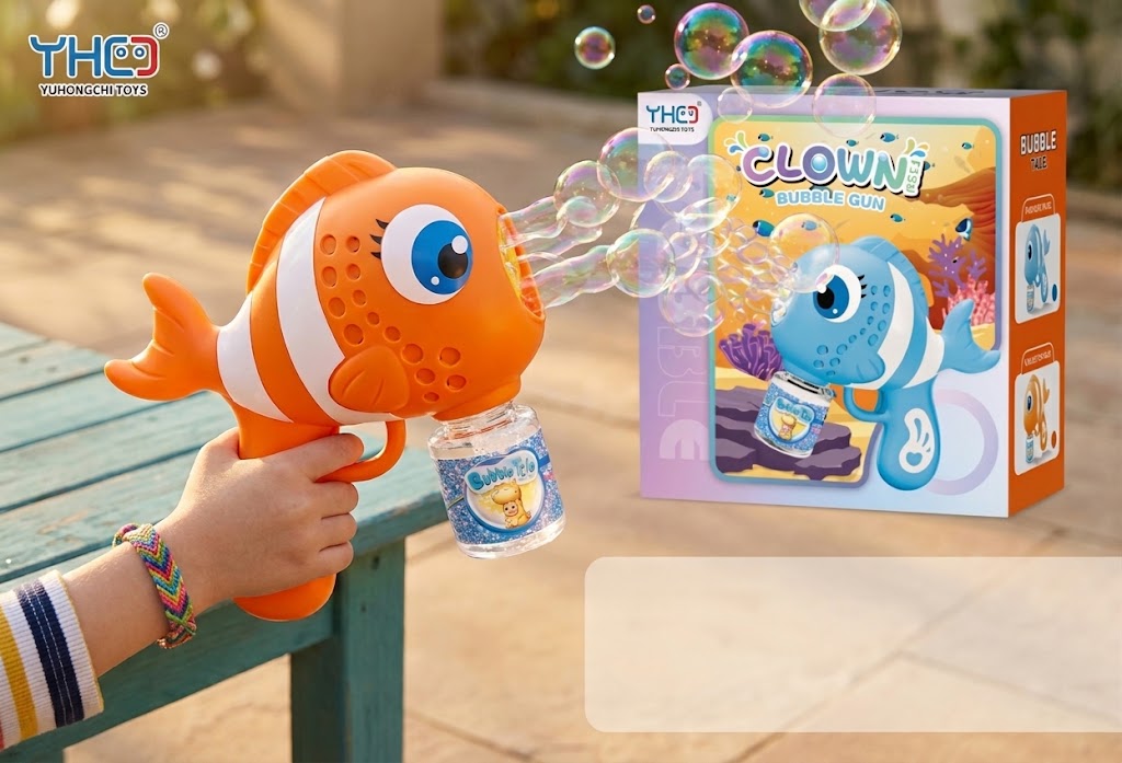 Electric Clown Fish Bubble Gun - BUBBLE TALE