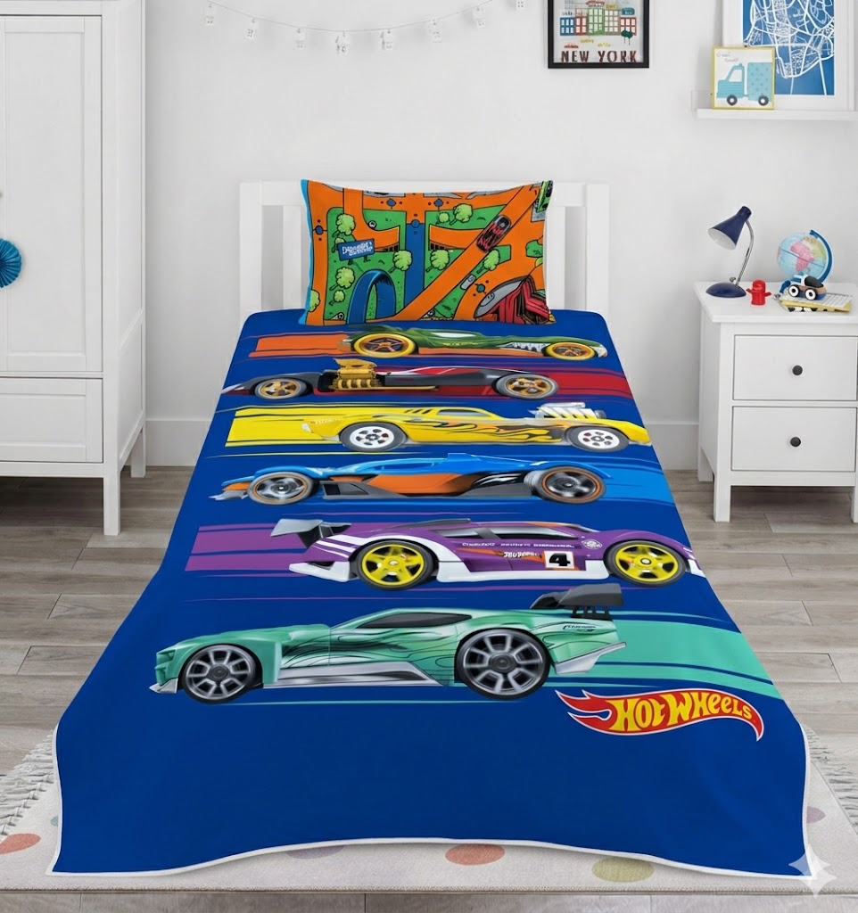 Hot Wheels Kids Cotton Bed Sheet