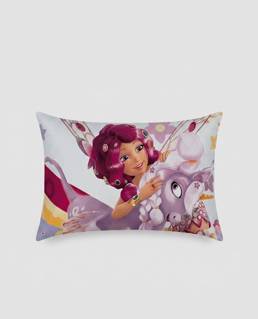 Mia and Me Characters Alongside a Unicorn kids Cotton Bed Sheet