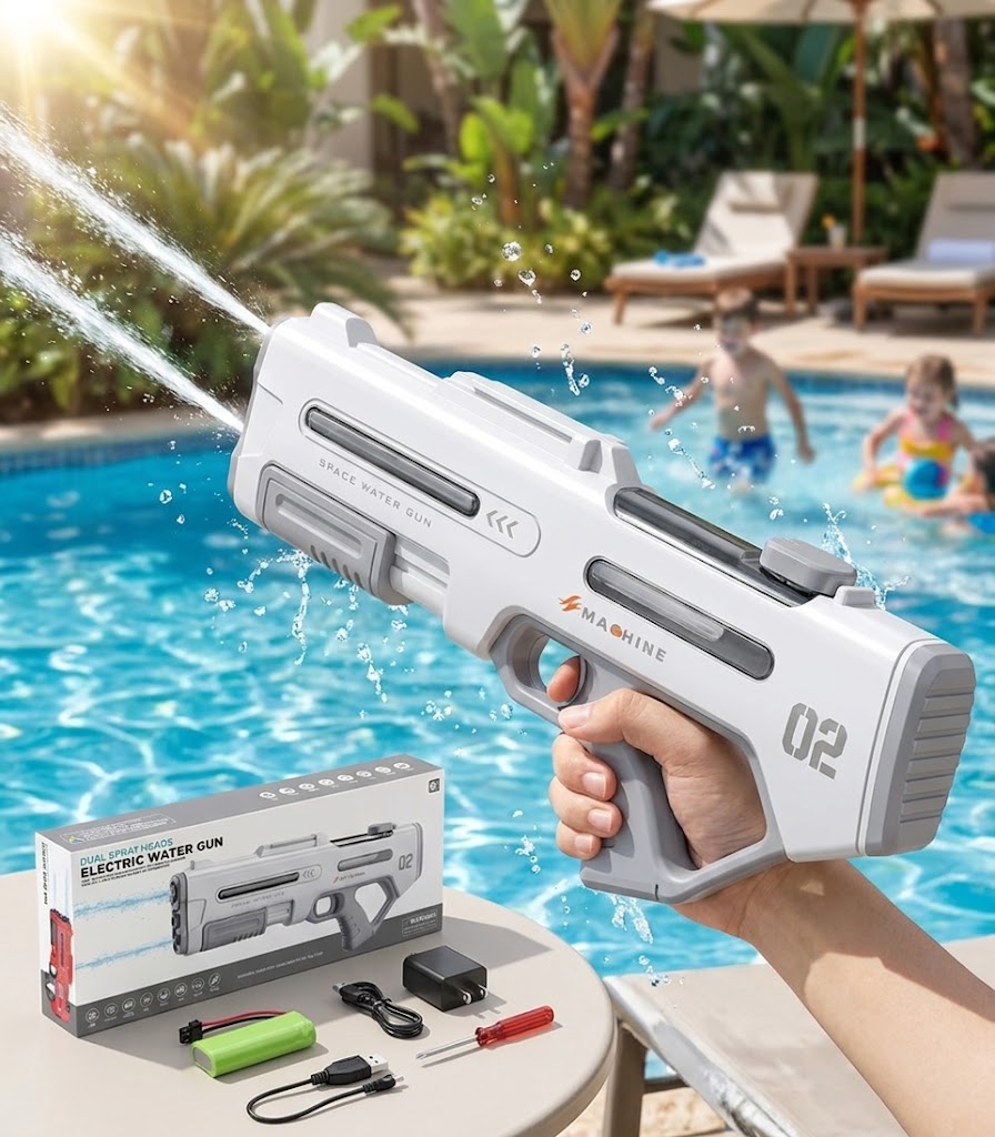 High-Capacity Automatic Dual Spray Heads Electric Space Water Gun
