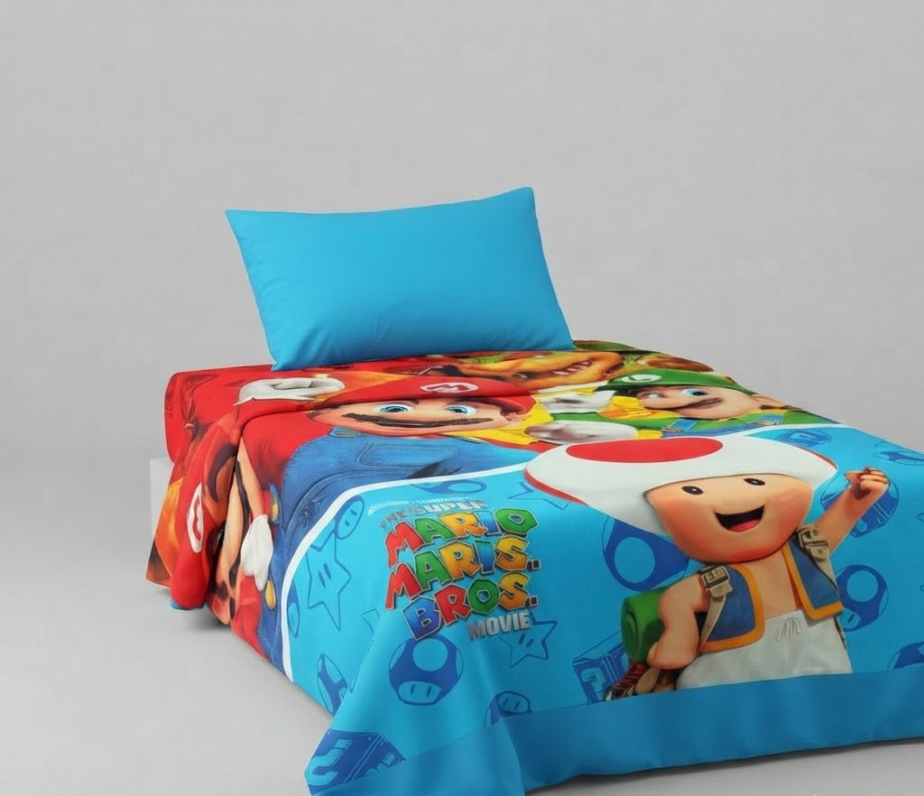 Super Mario Bros kids Cotton Bed Sheet
