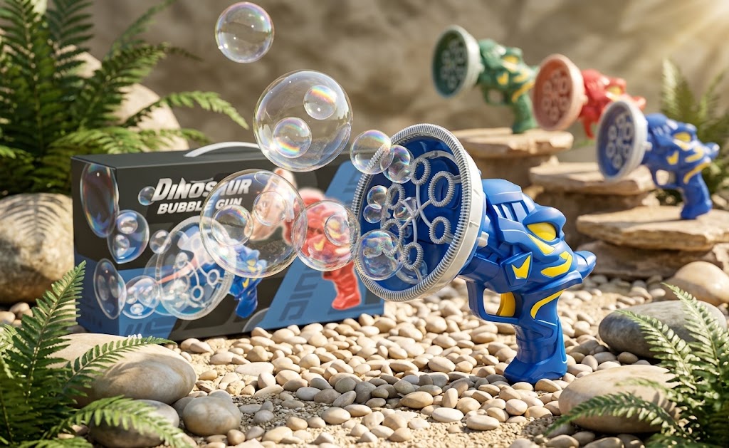 Dino Bubble Gun - Bubble-in-Bubble Dinosaur Blaster