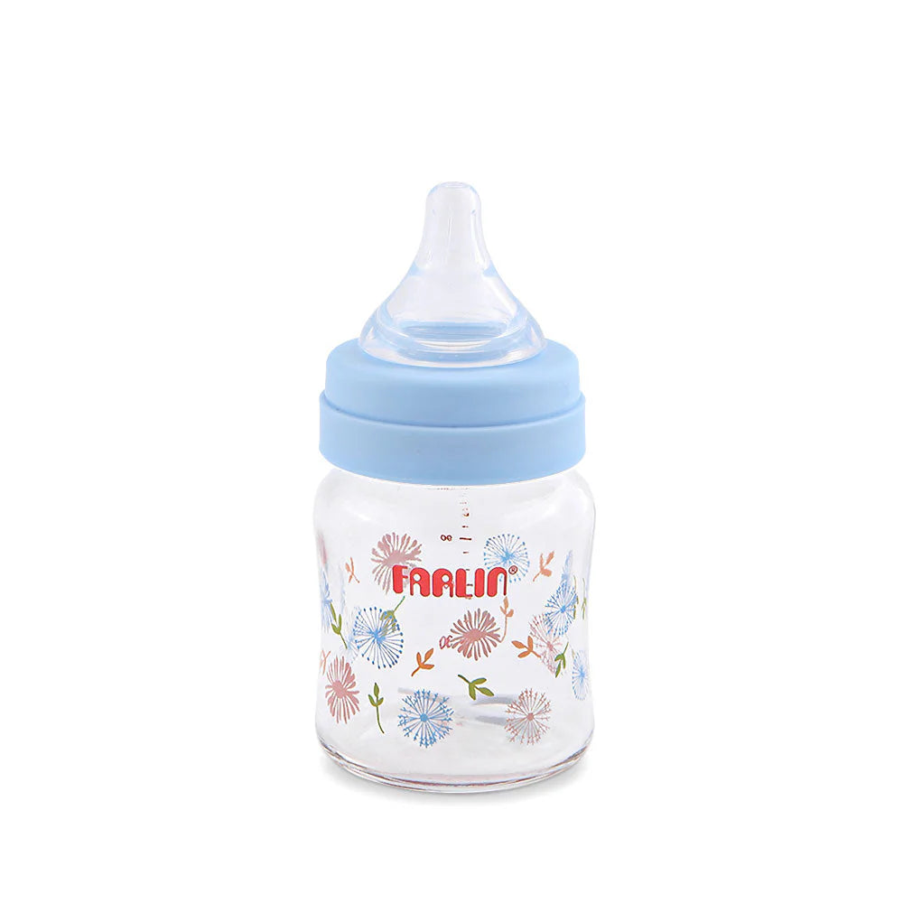 FARLIN WIDE-NECK GLASS FEEDER 120ML - BLUE