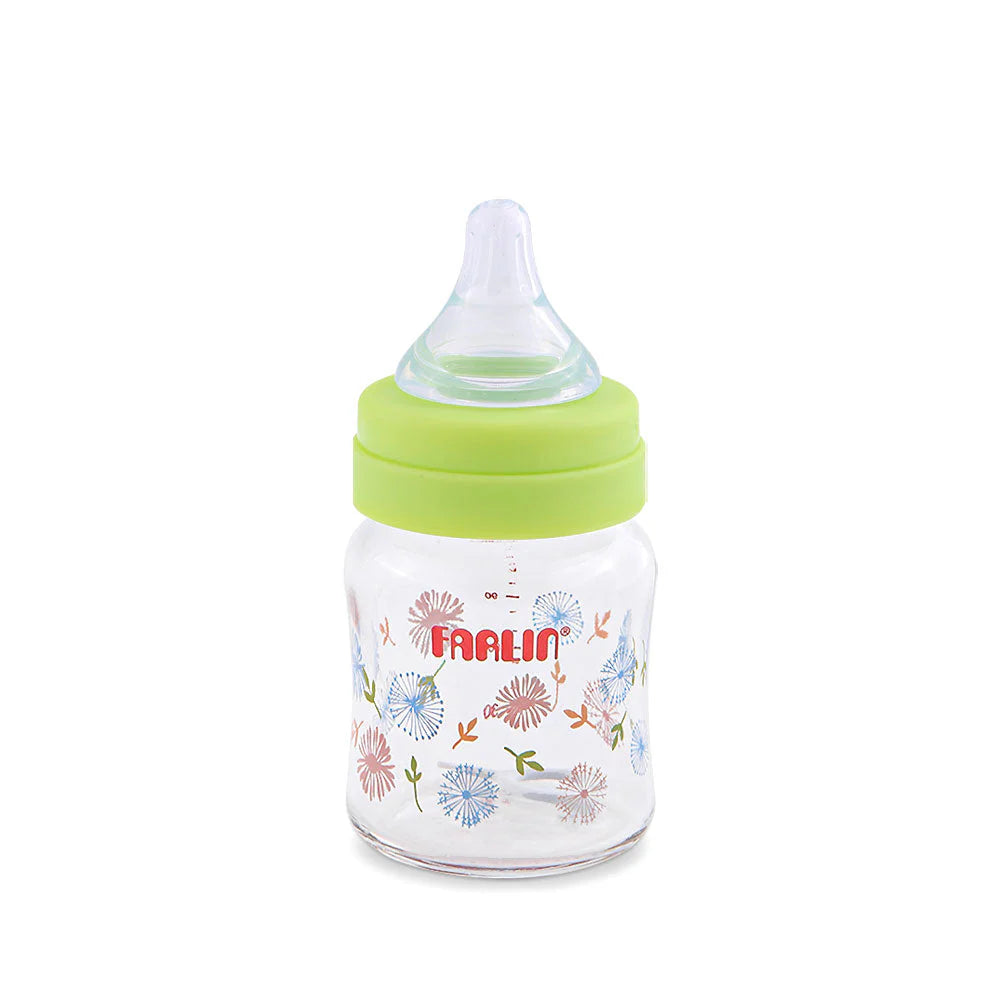 FARLIN WIDE NECK GLASS FEEDER 120ML - GREEN