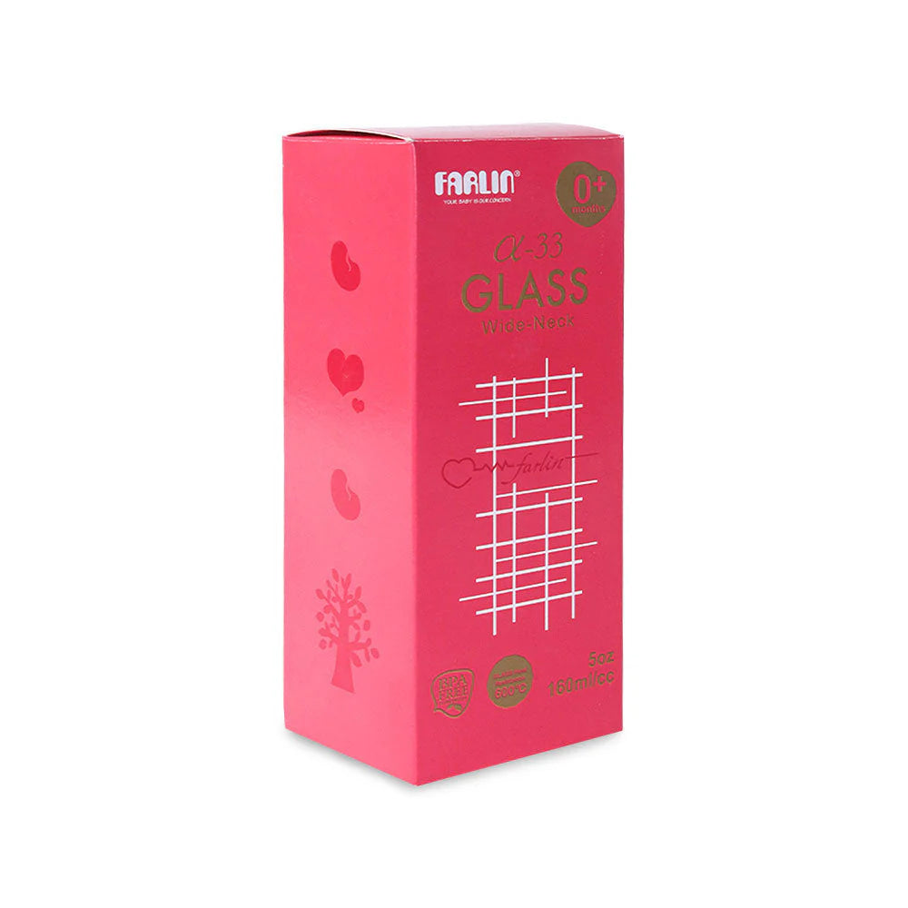 FARLIN WIDE NECK GLASS FEEDER 160ML - RED