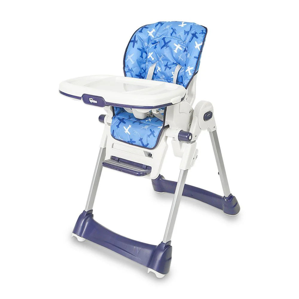TINNIES BABY ADJUSTABLE HIGH CHAIR BLUE AEROPLANE