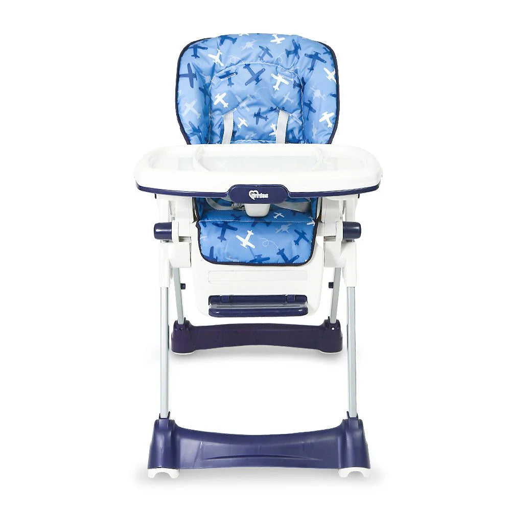 TINNIES BABY ADJUSTABLE HIGH CHAIR BLUE AEROPLANE
