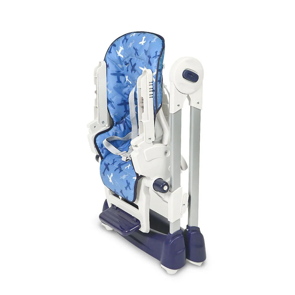 TINNIES BABY ADJUSTABLE HIGH CHAIR BLUE AEROPLANE