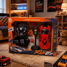 Luxury Remote  Control  Steering Wheel Racing Car Set with Pedals & Traffic Signal