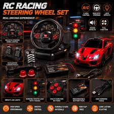 Luxury Remote  Control  Steering Wheel Racing Car Set with Pedals & Traffic Signal