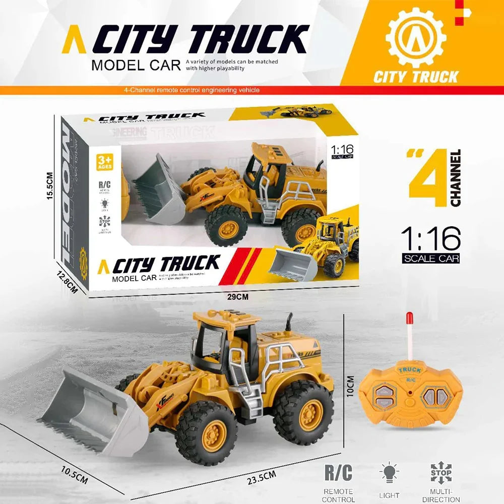 CITY TRUCK 1:16 Scale Remote Control Wheel Loader - Yellow