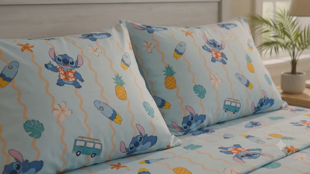 Disney character Stitch kids Cotton Bed Sheet
