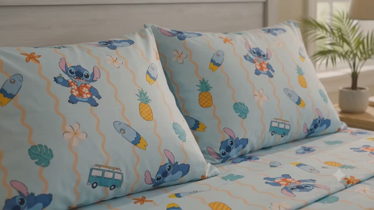 Disney character Stitch kids Cotton Bed Sheet