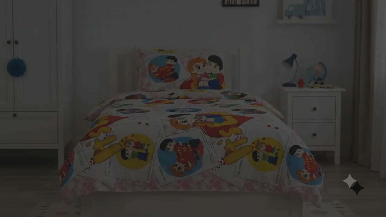 Colorful Ryan's World kids Cotton Bed Sheet