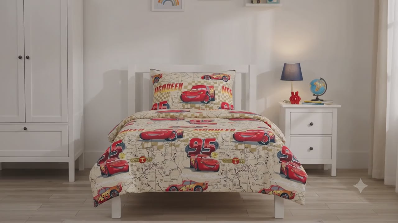 Disney Pixar Cars Lightning McQueen kids Cotton Bed Sheet