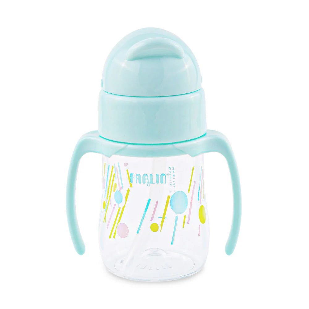 FARLIN GULU STRAW DRINKING CUP W/HANDLE 150ML-GREEN