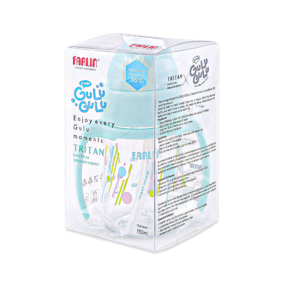 FARLIN GULU STRAW DRINKING CUP W/HANDLE 150ML-GREEN