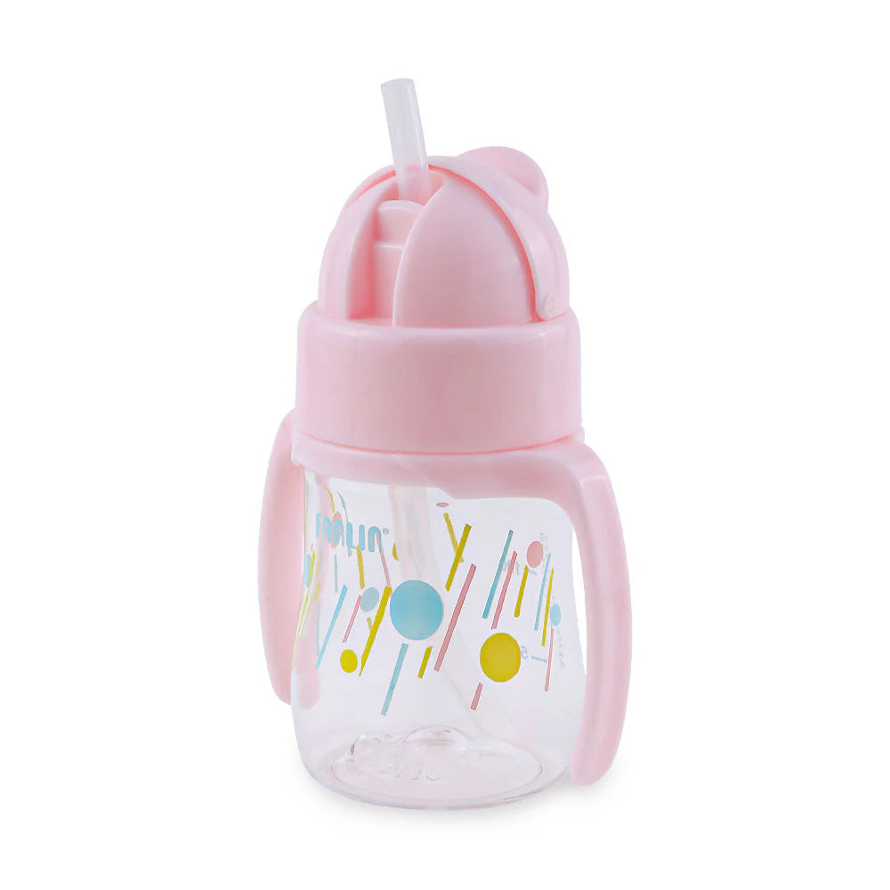 FARLIN STRAW DRINKING CUP W/HANDLE 150ML-PINK