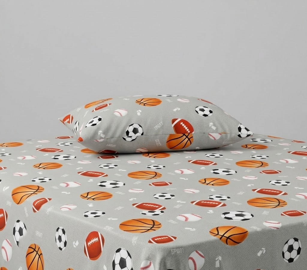 Sports Themed kids Cotton Bed Sheet