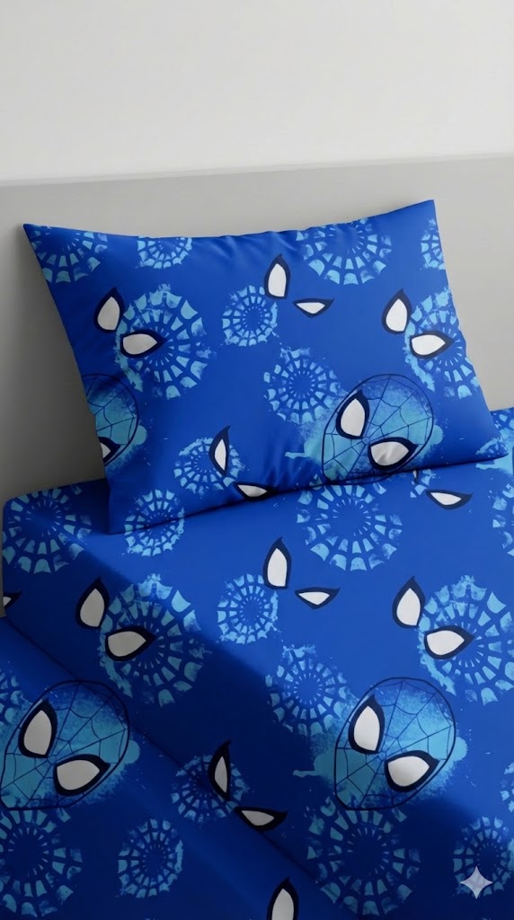 Blue Spider-Man Cotton Bed Sheet