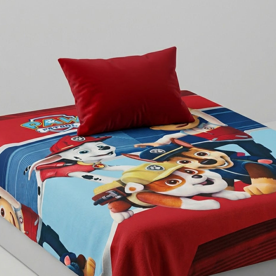 Paw Patrol main characters kids Cotton Bed Sheet