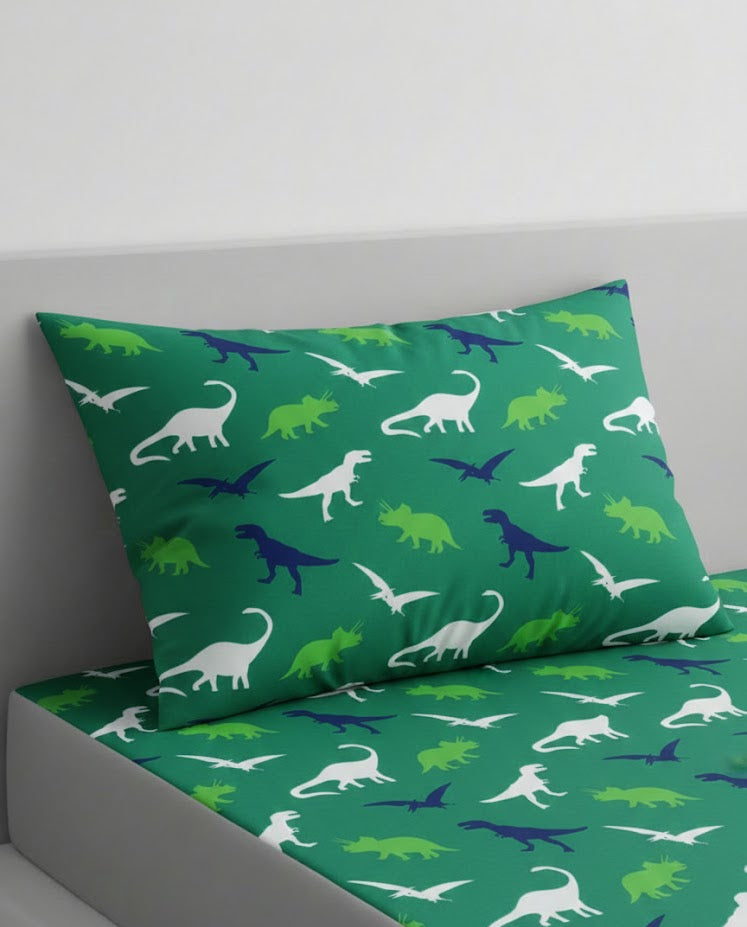 Colorful Dinosaur  kids Cotton Bed Sheet
