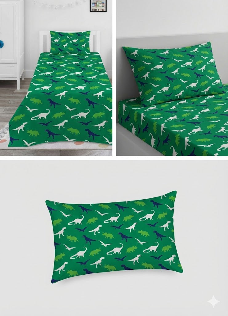 Colorful Dinosaur  kids Cotton Bed Sheet