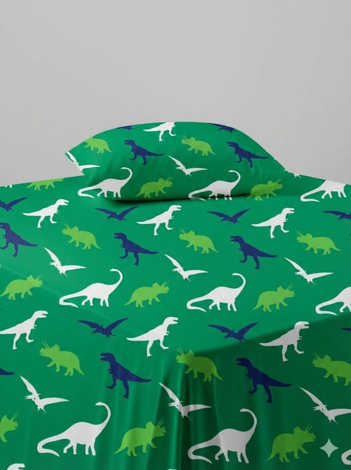 Colorful Dinosaur  kids Cotton Bed Sheet