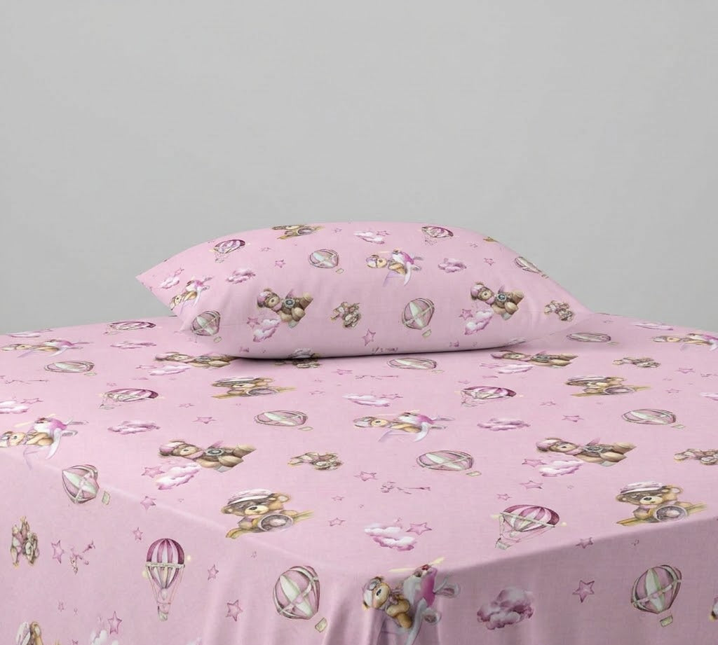 Cartoon Bears kids Cotton Bed Sheet