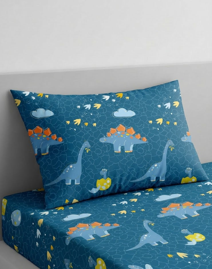 Cartoon Dinosaurs kids Cotton Bed Sheet