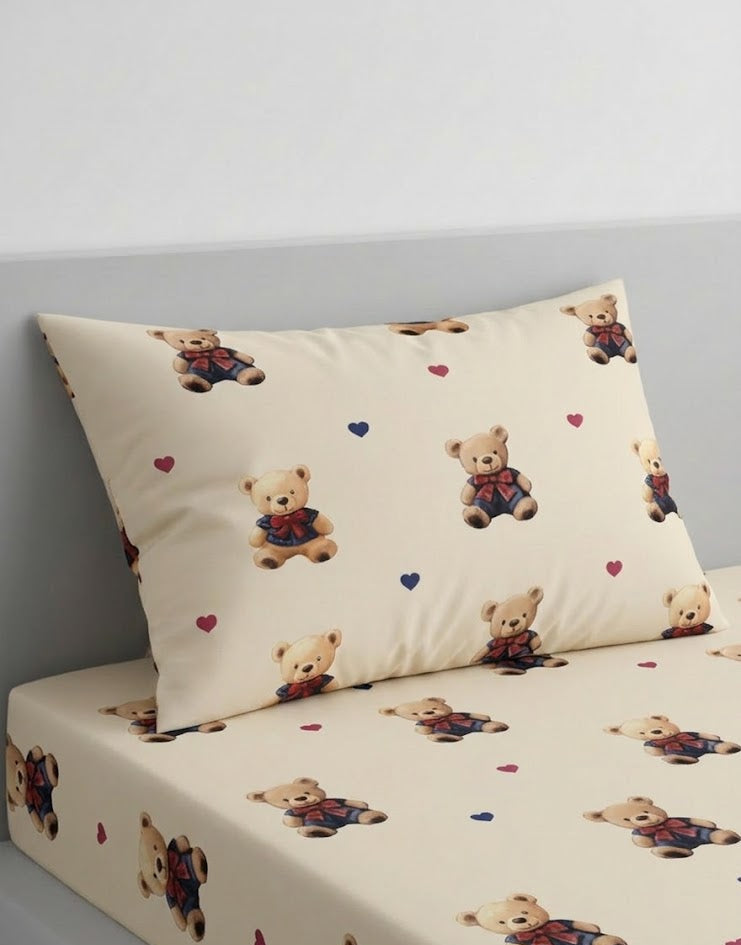 Teddy Bear kids Cotton Bed Sheet