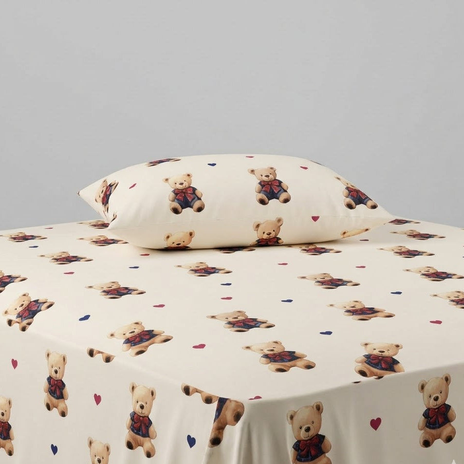 Teddy Bear kids Cotton Bed Sheet