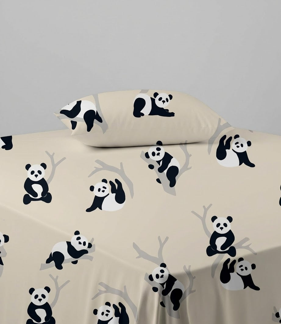 Panda kids Cotton Bed Sheet