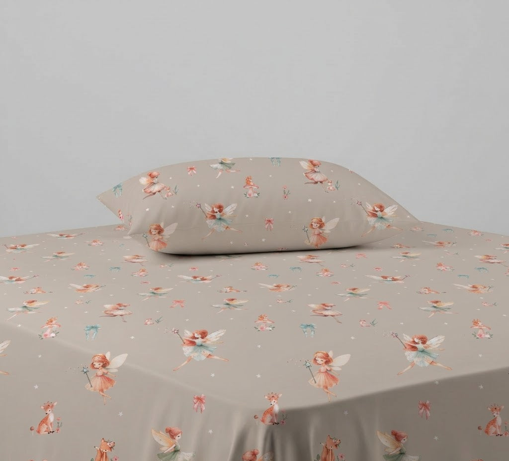 Fairy-Themed kids Cotton Bed Sheet