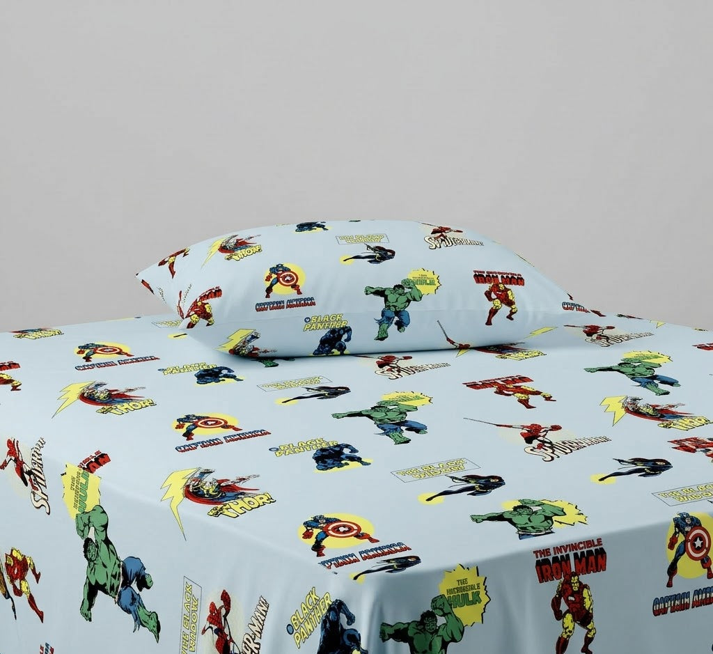 Marvel Comics superhero kids Cotton Bed Sheet