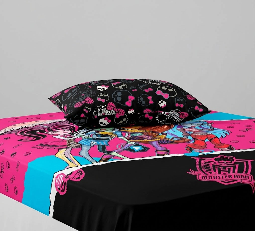 Monster High Themed kids Cotton Bed Sheet