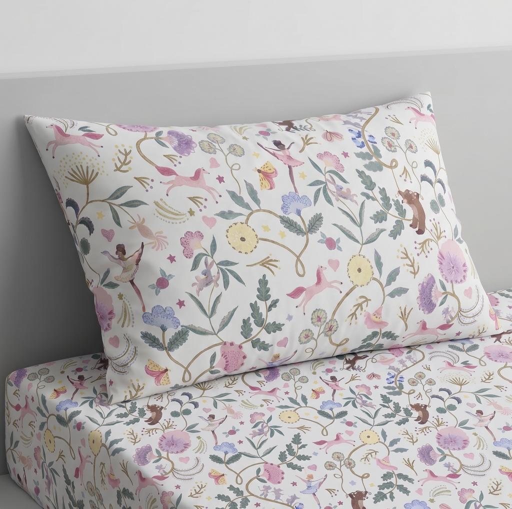 Floral and Animal print kids Cotton Bed Sheet