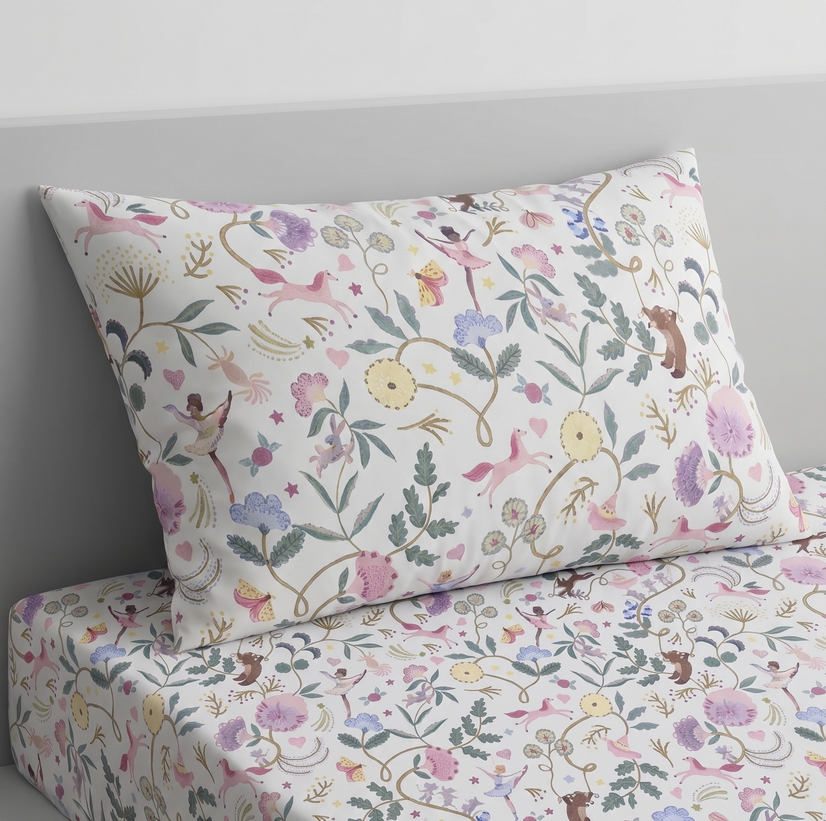 Floral and Animal print kids Cotton Bed Sheet